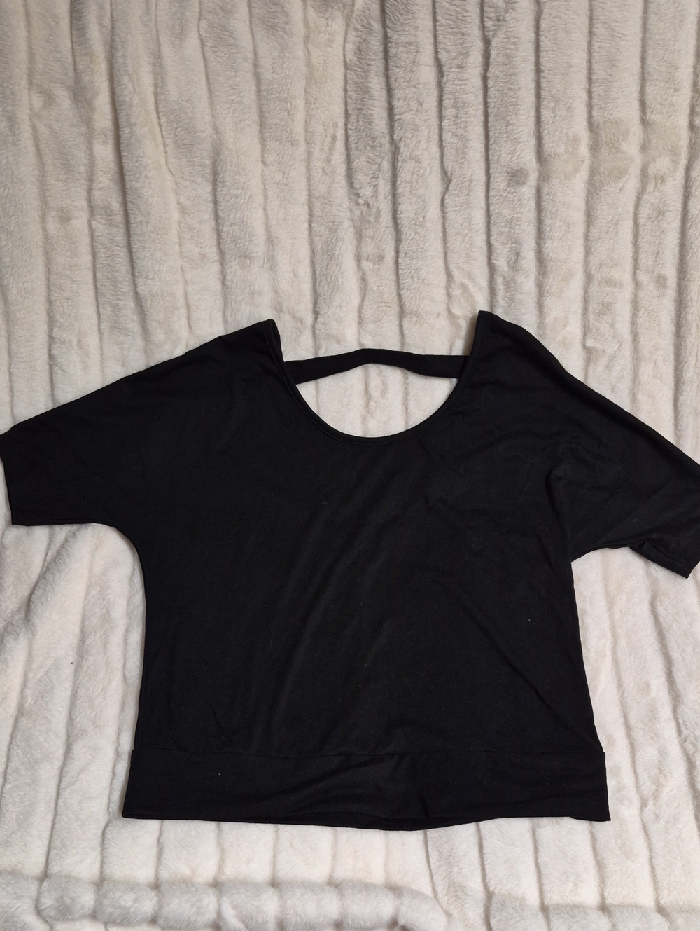Rebellious One Black Scoop-Back Crop Top